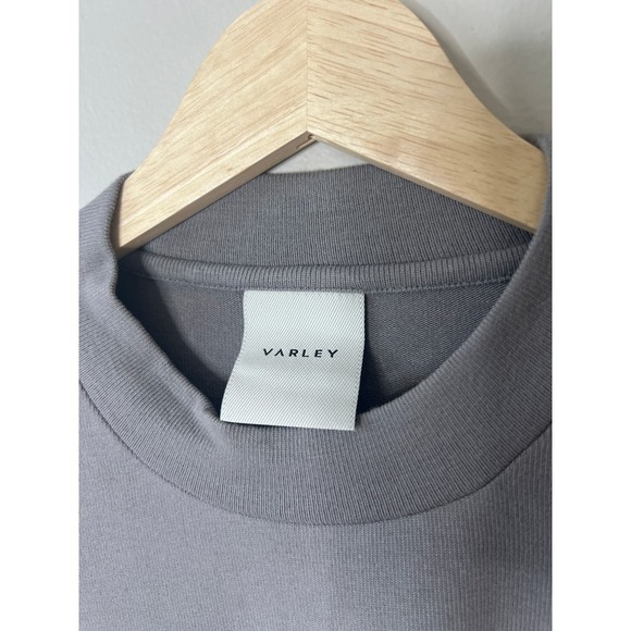 NEW Varley Brannon Ribbed Crewneck Long Sleeve Pullover Gray Sweatshirt Top - Picture 5 of 10